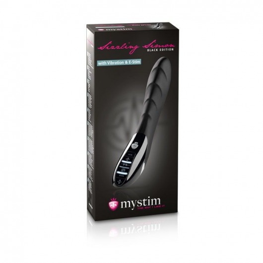 Вибратор с электростимуляцией Sizzling Simon Black Edition - 27 см. - MyStim - купить с доставкой в Рязани