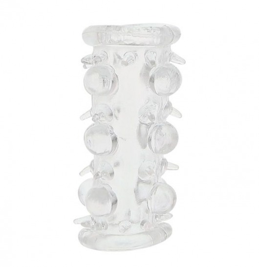 Прозрачная насадка на пенис с шипами и бугорками JELLY JOY LUST CLUSTER CLEAR - Dream Toys - в Рязани купить с доставкой