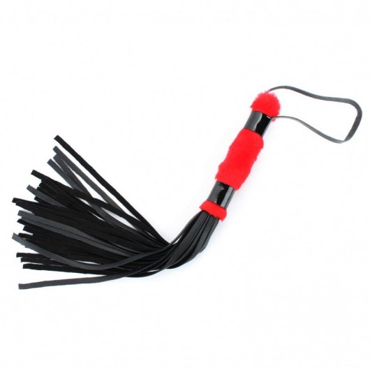 Нежная плеть с красным мехом BDSM Light - 43 см. - БДСМ Арсенал - купить с доставкой в Рязани