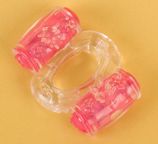 Прозрачное виброкольцо с двумя вибропульками - Toyfa Basic - в Рязани купить с доставкой