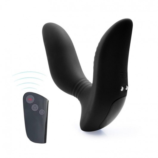 Черный вибромассажер простаты 3,5’’ Remote Control Curve P-spot Massager - 12 см. - Erokay - в Рязани купить с доставкой