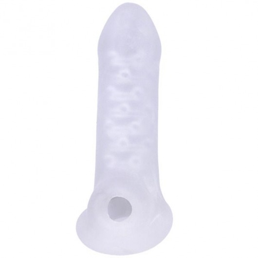 Тонкая насадка-удлинитель с подхватом мошонки Jacked Up - Doc Johnson - в Рязани купить с доставкой