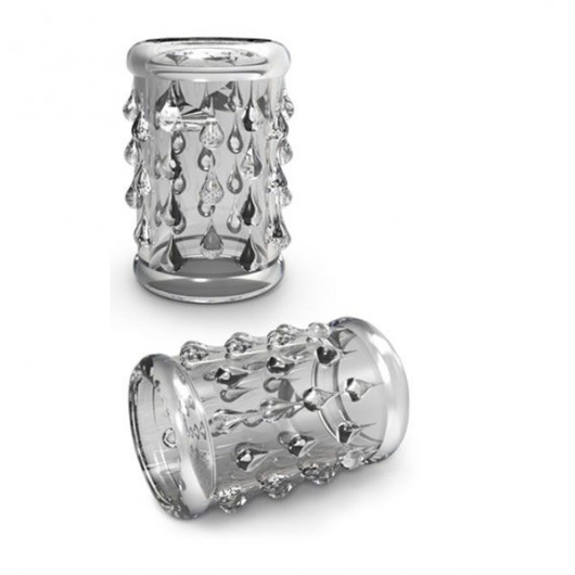 Прозрачная насадка с капельками STAY HARD COCK SLEEVE 05 CLEAR - Blush Novelties - в Рязани купить с доставкой