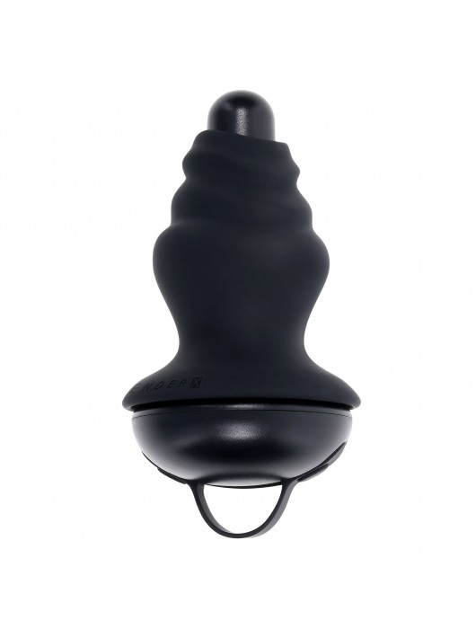 Черный вибростимулятор со съёмной насадкой Echo - 15,3 см. - Gender X