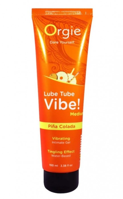 Гель с эффектом вибрации Lube Tube Vibe Medium Pina Colada - 100 мл. - ORGIE - купить с доставкой в Рязани