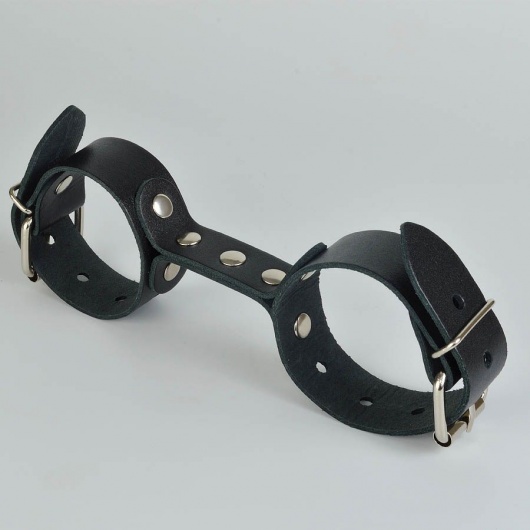 Черные кожаные наручники-фиксатор - Sitabella - купить с доставкой в Рязани