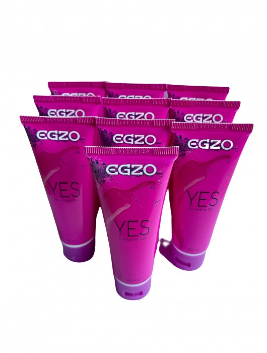 Набор из 10 согревающих лубрикантов на водной основе Egzo Yes (по 50 мл.) - EGZO - купить с доставкой в Рязани