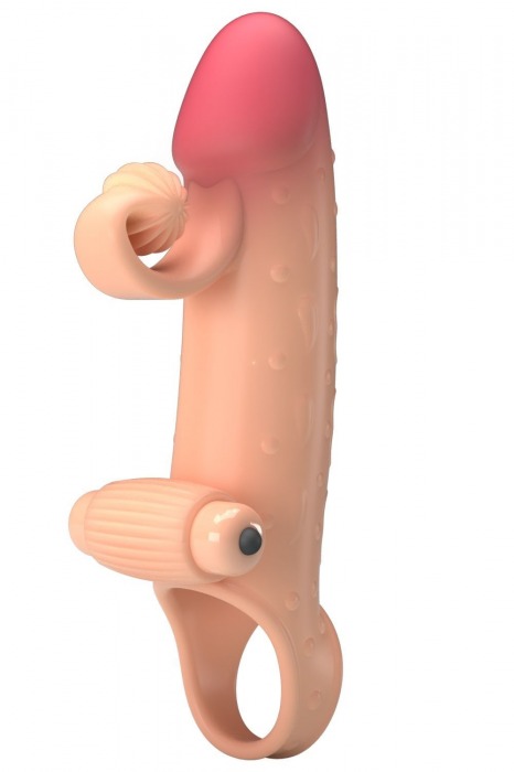 Телесная вибронасадка на пенис с подхватом мошонки - 20 см. - Baile - в Рязани купить с доставкой