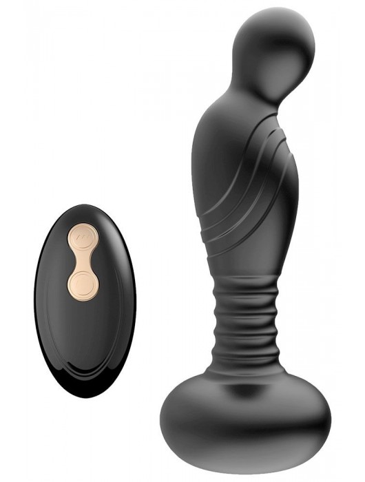 Черный массажер простаты с вибрацей и возвратно-поступательными движениями - Boys of Toys - в Рязани купить с доставкой