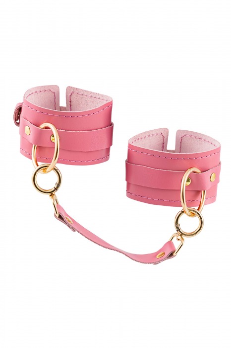 Розовые однослойные кожаные оковы - Pecado - купить с доставкой в Рязани