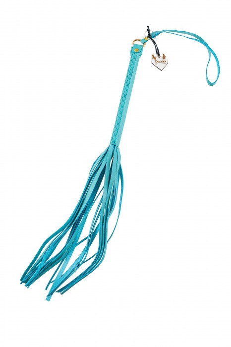 Голубая кожаная плеть - 50 см. - Pecado - купить с доставкой в Рязани