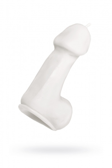 Белая свеча в форме пениса - 47 гр. - Pecado - купить с доставкой в Рязани