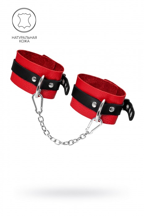 Красно-черные мягкие оковы с одним ремешком и люверсами - Pecado - купить с доставкой в Рязани