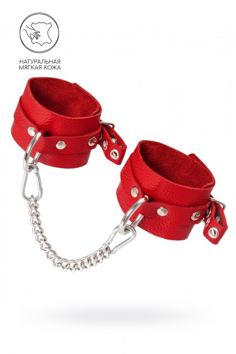 Красные мягкие кожаные оковы с люверсами - Pecado - купить с доставкой в Рязани