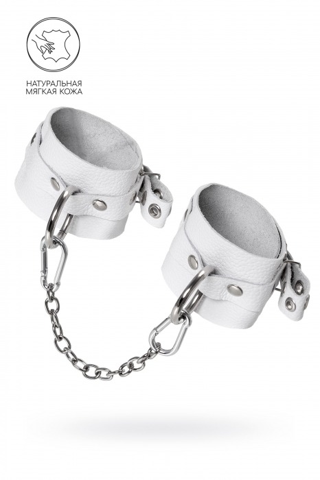 Белые мягкие кожаные оковы с люверсами - Pecado - купить с доставкой в Рязани