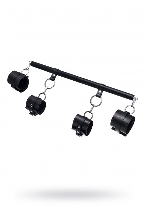 Черная распорка с 4 манжетами для рук и ног - Pecado - купить с доставкой в Рязани