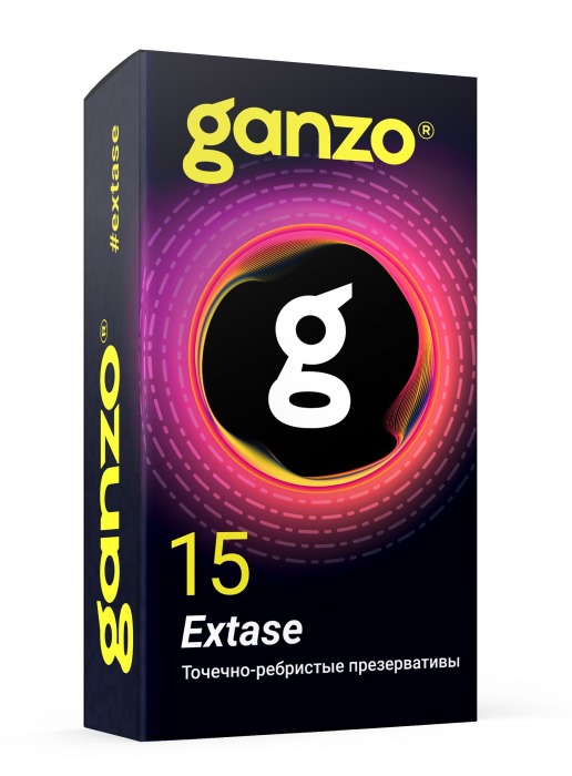 Презервативы анатомической формы с точечной и ребристой структурой Ganzo Extase - 15 шт. - Ganzo - купить с доставкой в Рязани