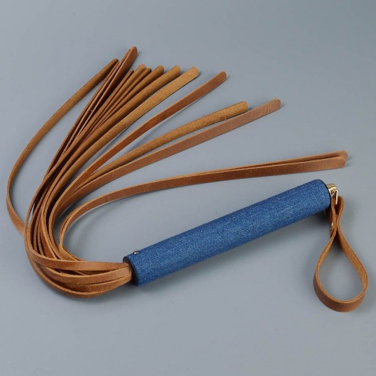 Плеть с джинсовой ручкой «Дикий Запад» - 60 см. - Sitabella - купить с доставкой в Рязани