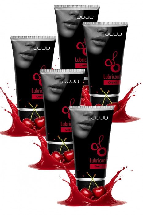 Набор из 5 съедобных лубрикантов JUJU со вкусом вишни - JuJu - купить с доставкой в Рязани