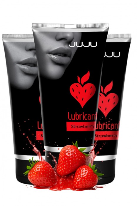 Набор из 3 съедобных лубрикантов JUJU со вкусом клубники - JuJu - купить с доставкой в Рязани