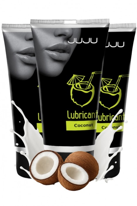 Набор из 3 съедобных лубрикантов JUJU со вкусом кокоса - JuJu - купить с доставкой в Рязани