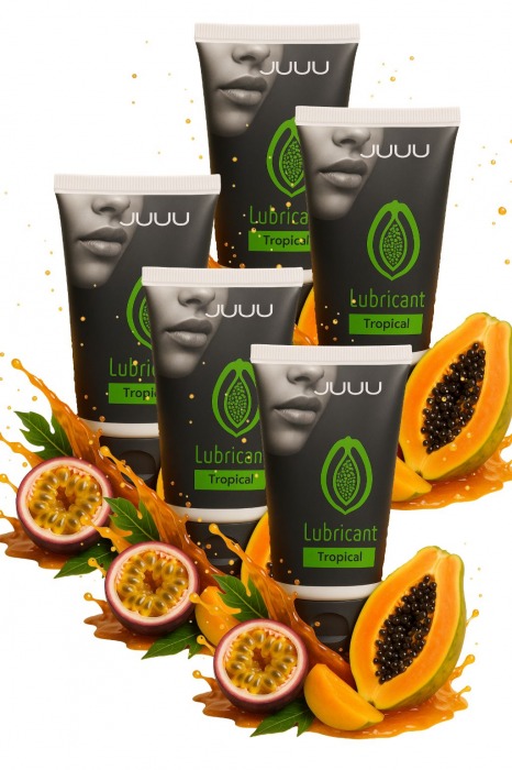 Набор из 5 съедобных лубрикантов JUJU со вкусом тропических фруктов - JuJu - купить с доставкой в Рязани