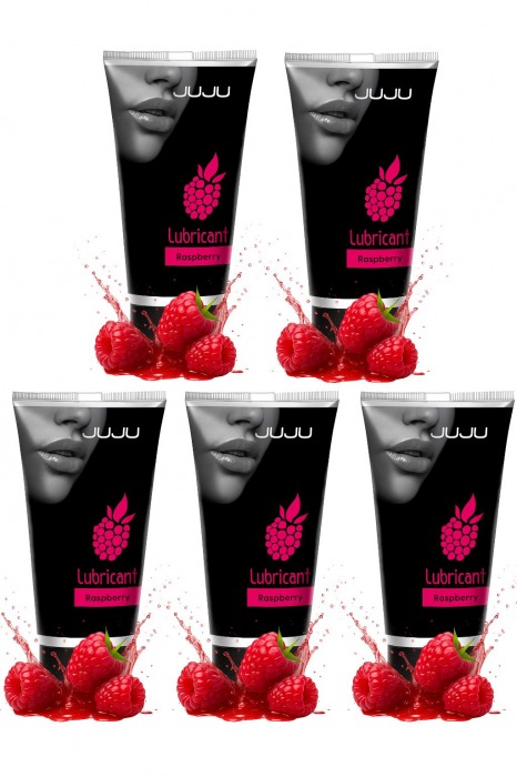 Набор из 5 съедобных лубрикантов JUJU со вкусом малины - JuJu - купить с доставкой в Рязани