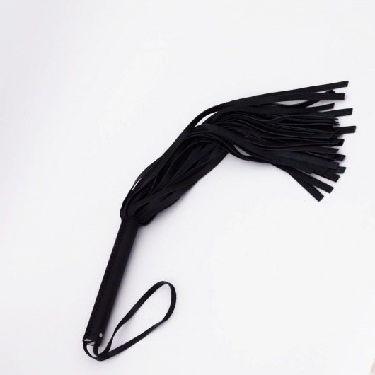 Черный кожаный флоггер - 45 см. - Crazy Handmade - купить с доставкой в Рязани