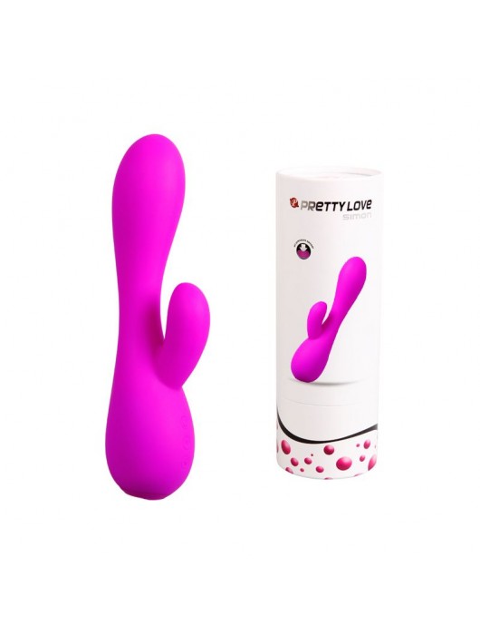 Лиловый вибратор-кролик Simon - 17,8 см. - Baile