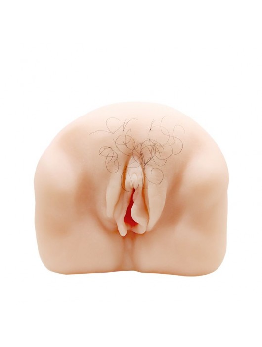 Телесный мастурбатор-вагина с оволосением и вибрацией - Baile - в Рязани купить с доставкой