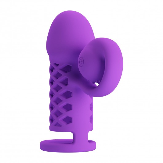 Фиолетовая вибронасадка с клиторальным отростком Harden - Baile - в Рязани купить с доставкой