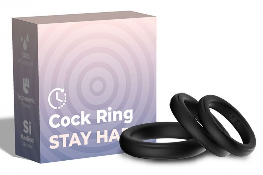 Набор из 3 черных эрекционных колец Stay Hard - Boys of Toys - в Рязани купить с доставкой