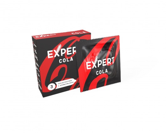 Презервативы с ароматом колы Expert Cola - 3 шт. - Expert - купить с доставкой в Рязани