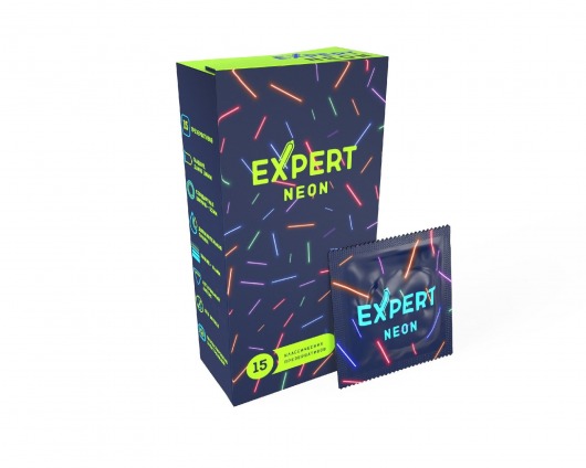 Светящиеся в темноте презервативы Expert Neon - 15 шт. - Expert - купить с доставкой в Рязани