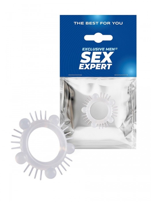 Эластичное эрекционное кольцо с шишечками и шипами - Sex Expert - в Рязани купить с доставкой