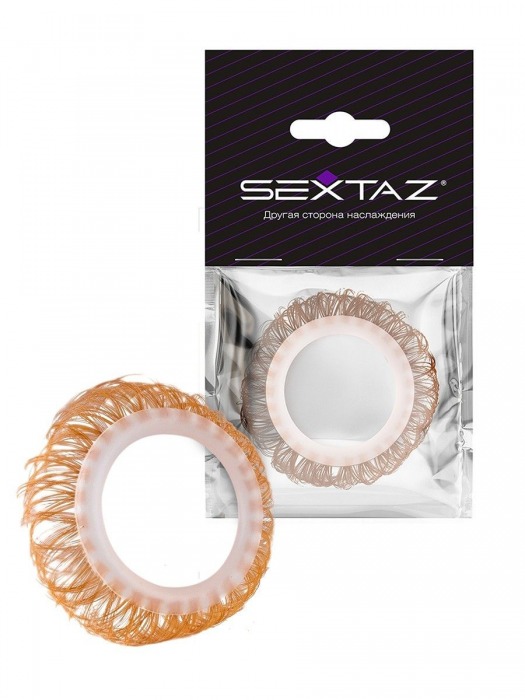 Эрекционное кольцо с бежевыми «ресничками» - Sextaz - в Рязани купить с доставкой