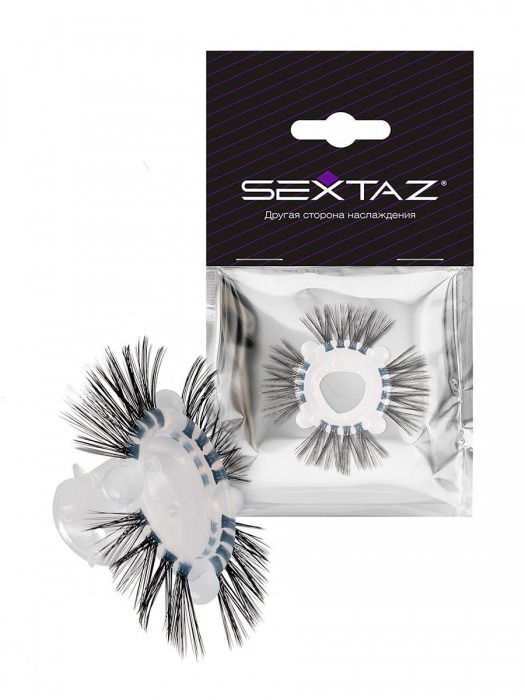 Эластичное эрекционное кольцо с черными «ресничками» - Sextaz - в Рязани купить с доставкой