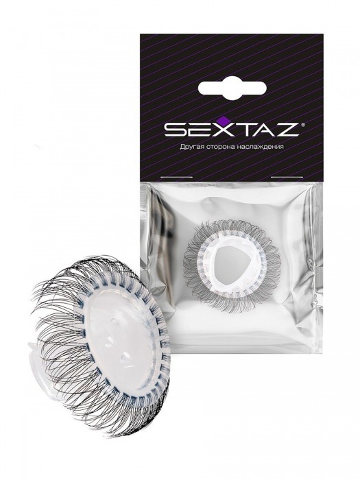 Эластичное эрекционное кольцо с длинными черными «ресничками» - Sextaz - в Рязани купить с доставкой
