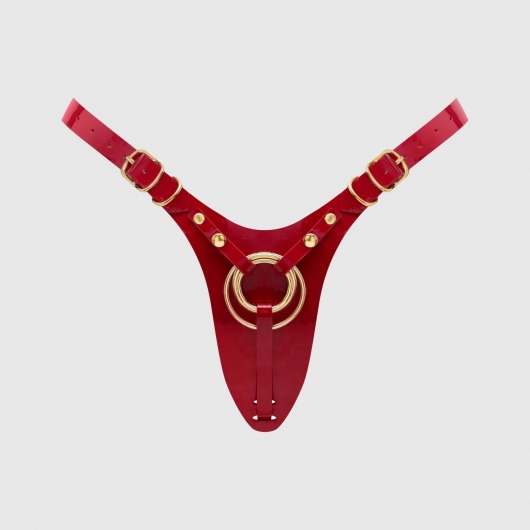 Красный пояс для фиксации насадок Strap-On-Me Leatherette Harness Fabulous - Strap-on-me - купить с доставкой в Рязани