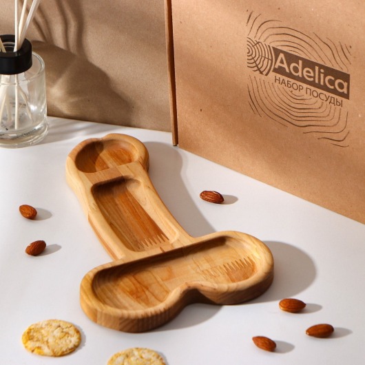 Деревянное блюдо для подачи в форме члена (25 х 16,5 х 1,7 см) - Сима-Ленд - купить с доставкой в Рязани