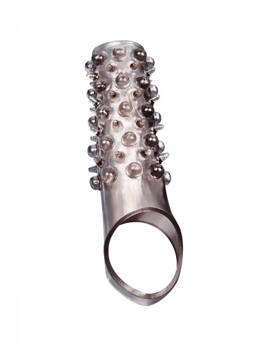 Дымчатая насадка на пенис с шипами и выпуклостями - 12 см. - Sex Expert - в Рязани купить с доставкой