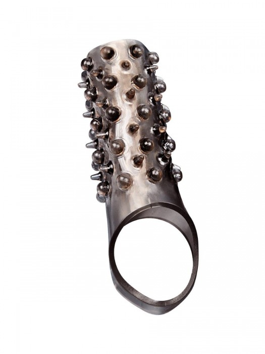 Дымчатая насадка на пенис с шипами и выпуклостями - 12,5 см. - Sex Expert - в Рязани купить с доставкой