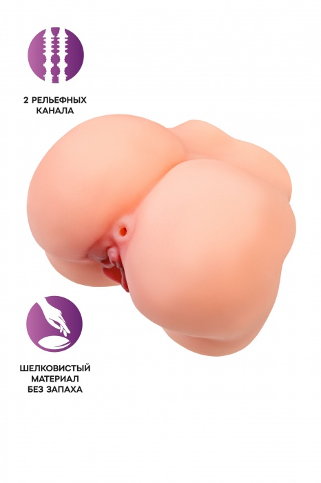 Реалистичный мастурбатор в форме попки с 2 любовными входами - No Name - в Рязани купить с доставкой