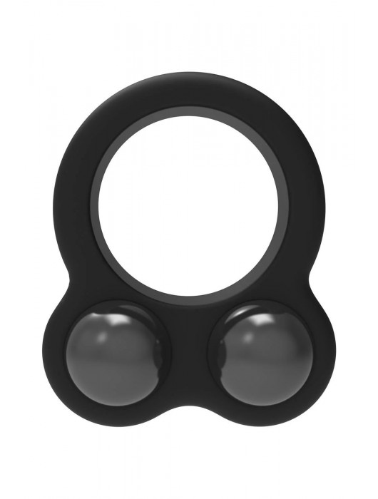 Черное эрекционное кольцо с утяжелителями Cockring Dual Weight - Dream Toys - в Рязани купить с доставкой