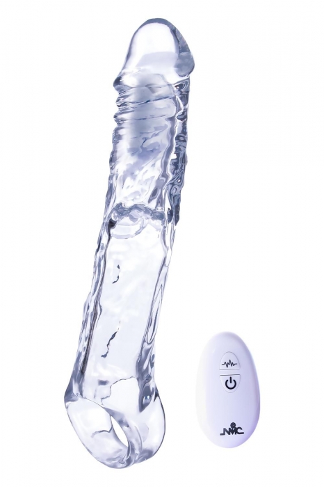 Прозрачная насадка-удлинитель Length Enhancer With Bullet с подхватом - 22,3 см. - NMC - в Рязани купить с доставкой