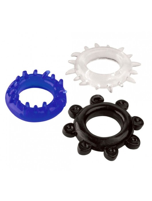 Набор из 3 эрекционных колец разного цвета и рельефа - Boys of Toys - в Рязани купить с доставкой