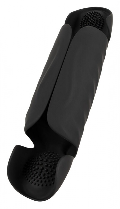 Черный вибромастурбатор с трехточечной стимуляцией Penis Trainer with 3 Point Stimulation - Orion - в Рязани купить с доставкой