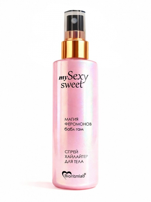 Спрей хайлайтер для тела Sexy Sweet с ароматом бабл-гам, шиммером и феромонами - 200 мл. -  - Магазин феромонов в Рязани