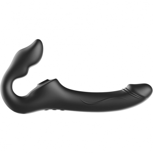 Черный безремневой страпон с 3 моторами - Ibiza - купить с доставкой в Рязани