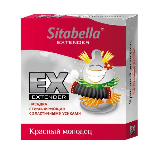Стимулирующая насадка Sitabella Extender  Красный молодец - Sitabella - купить с доставкой в Рязани